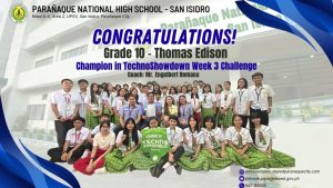 Congratulations Grade 10 – Thomas Edison: Champion, TechnoKids Techno Showdown Week 3 Challenge!